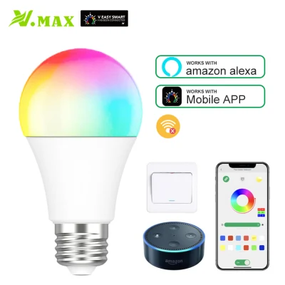 Vmax 컬러풀한 LED 조명, 가정용 스마트 전구, 스마트 전구